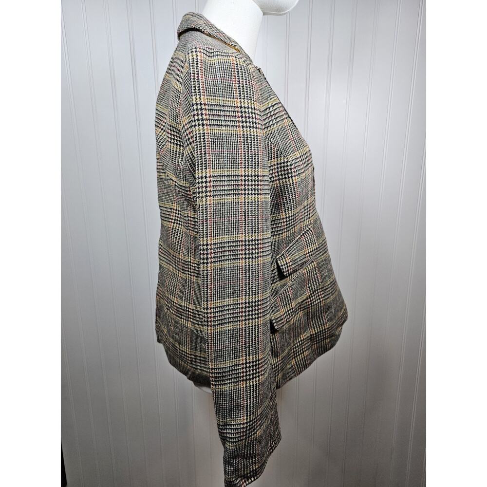 Talbots Herringbone Classic Wool Blend Blazer Women's 10P Elbow Patches Preppy - Picture 3 of 7